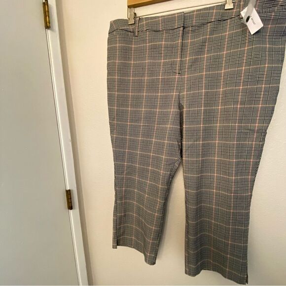 Lane Bryant Slim Capri 4-Season Pant black glen plaid stretch crop trousers 22 - Picture 2 of 12